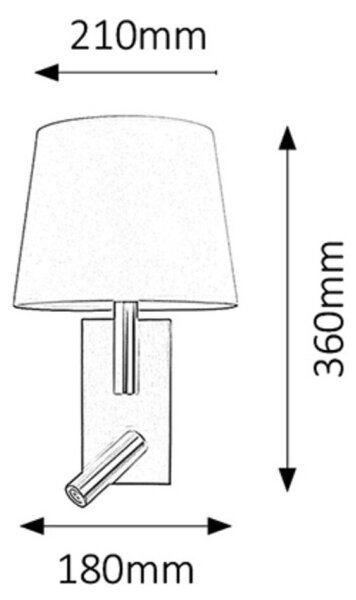 Rabalux 6539 - Φως τοίχου HARVEY E27/40W + LED/3W