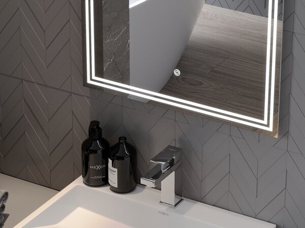 Mexen Taco φωτιζόμενος καθρέφτης μπάνιου 50 x 70 cm, LED 6000K, κατά της υγρασίας