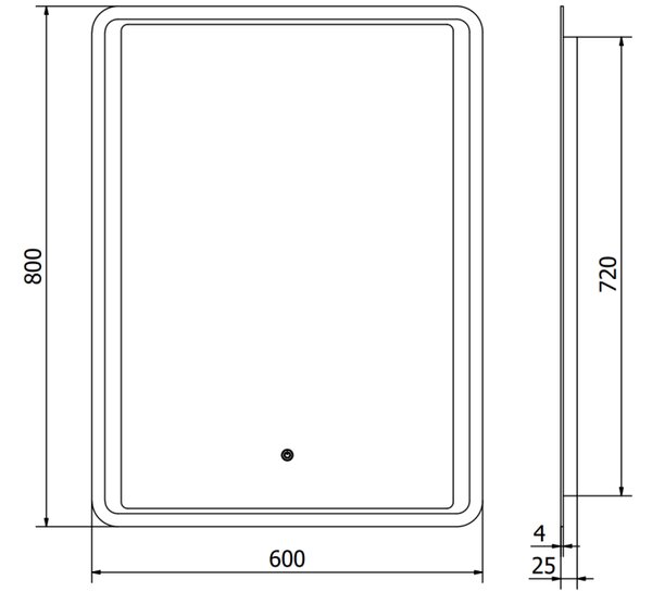 Mexen Zusa καθρέφτης μπάνιου με φωτισμό 60 x 80 cm, LED 6000K, αντιθαμβωτικός