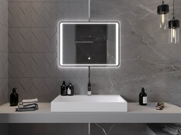 Mexen Zusa καθρέφτης μπάνιου με φωτισμό 80 x 60 εκ, LED 6000K, αντιθάμβωση