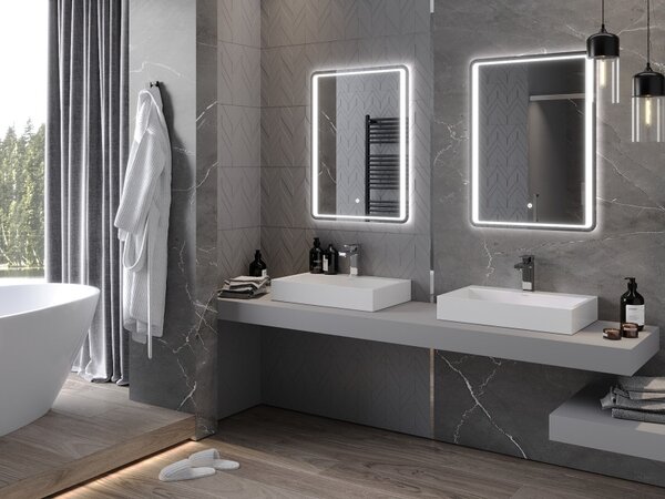Mexen Zusa καθρέφτης μπάνιου με φωτισμό 60 x 80 cm, LED 6000K, αντιθαμβωτικός