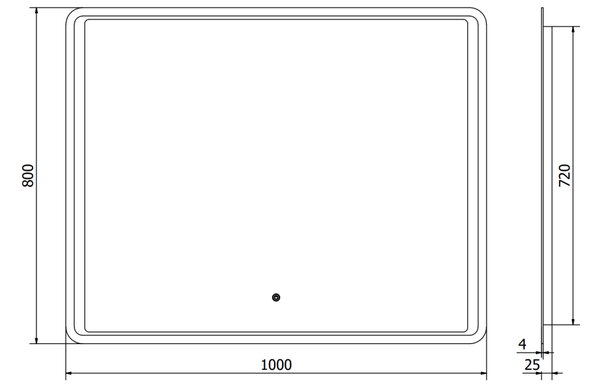 Mexen Zusa καθρέφτης μπάνιου με φωτισμό 100 x 80 cm, LED 6000K, αντιθαμβωτικός