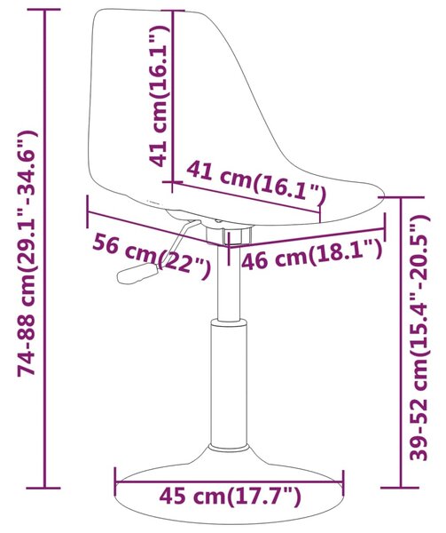 VidaXL Καρέκλες Τραπεζαρίας Περιστρεφόμενες 4 τεμ Τιρκουάζ από Πολυπρ
