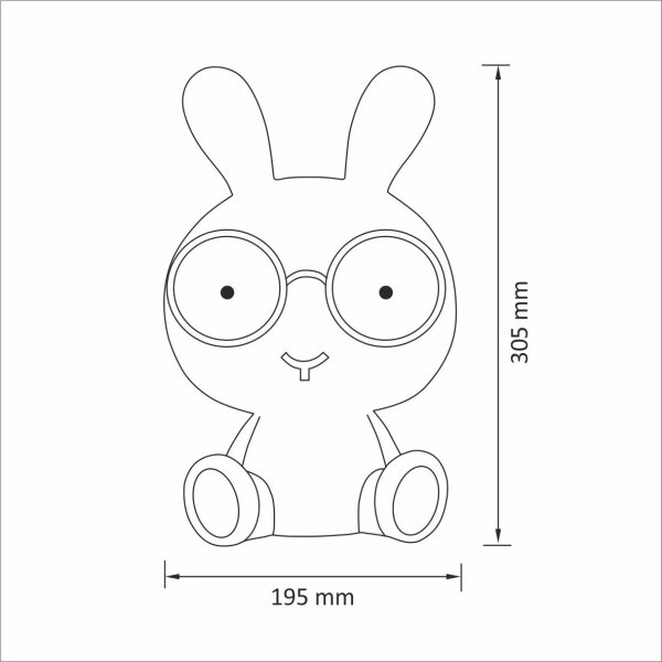 Παιδική λάμπα νυκτός dimmer LED LED/2,5W κουνέλι μπλε