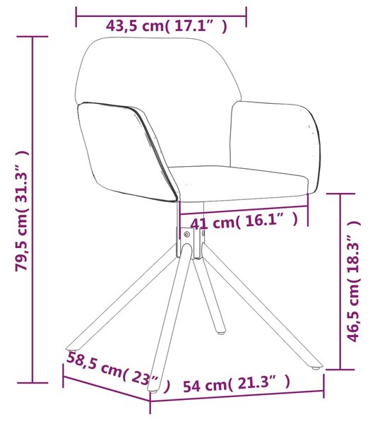 VidaXL Καρέκλες Τραπεζαρίας Περιστρεφόμενες 2 τεμ. Κρεμ Βελούδινες