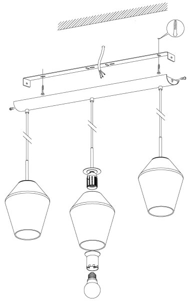 Eglo 96774 - Κρεμαστό φως MURMILLO 3xE27/28W/230V