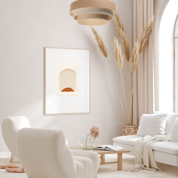 Maco Design Μπόχο κρεμαστό φωτιστικό, κρεμ/μπεζ, Ø 60 cm, ύψος 20 γιούτα, ρυθμιζόμενος, Μπεζ, Σαλόνι / τραπεζαρία, Ύφασμα / Κλωστοϋφαντουργία
