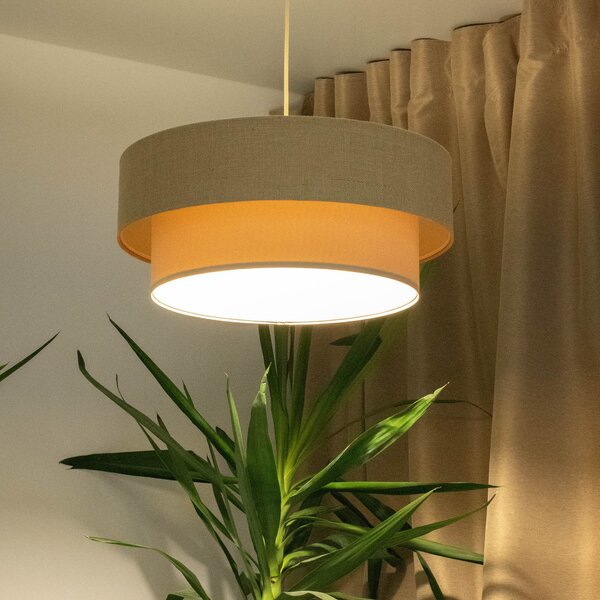Maco Design Κρεμαστό φωτιστικό Boho, κρεμ/μπεζ, Ø 50 cm, ύψος 21 γιούτα, ρυθμιζόμενος, Μπεζ, Σαλόνι / τραπεζαρία, Ύφασμα / Κλωστοϋφαντουργία
