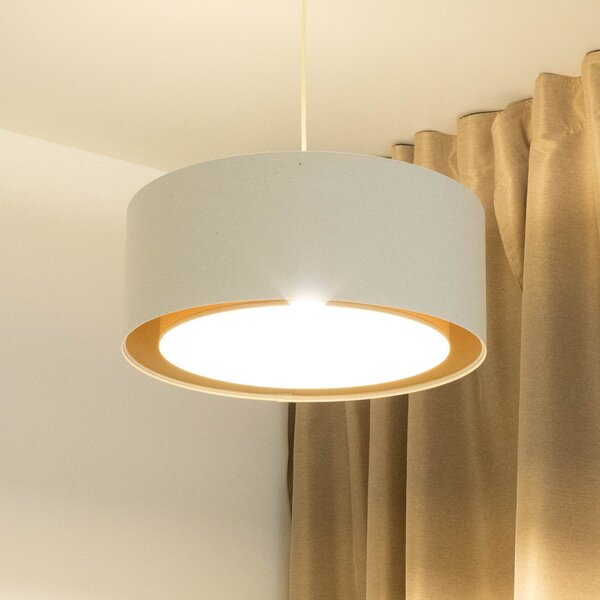 Maco Design Κρεμαστό φωτιστικό Boho, κρεμ/μπεζ, Ø 50 cm, ύψος 20 γιούτα, ρυθμιζόμενος, Μπεζ, Σαλόνι / τραπεζαρία, Ύφασμα / Κλωστοϋφαντουργία