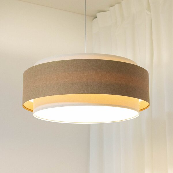 Maco Design Boho Elegant κρεμαστό φωτιστικό, μπεζ/κρέμα, Ø 60 cm, ύφασμα, ρυθμιζόμενος, Μπεζ, Σαλόνι / τραπεζαρία, Ύφασμα / Κλωστοϋφαντουργία