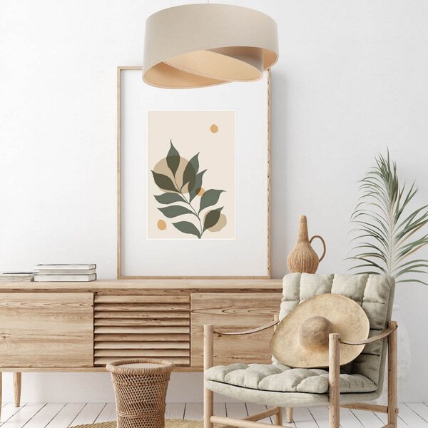 Maco Design Μπόχο κρεμαστό φωτιστικό, κρεμ/μπεζ, Ø 50 cm, ύψος 23 λινό, ρυθμιζόμενος, Μπεζ, Σαλόνι / τραπεζαρία, Ύφασμα / Κλωστοϋφαντουργία