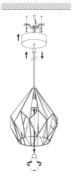 EGLO 49024 - Πολύφωτο σε σχοινί CARLTON-P 1xE27/60W/230V