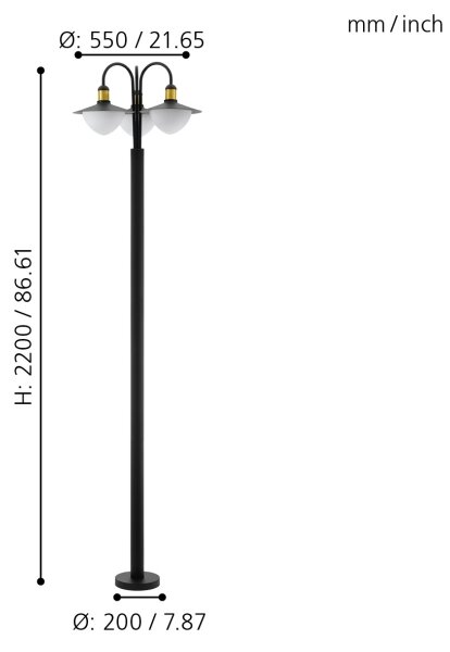 Eglo 97288 - Λάμπα εξωτερικού χώρου SIRMIONE 3xE27/60W/230V IP44