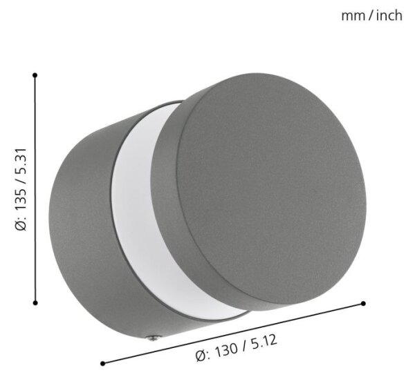 Eglo 97301 - Φως τοίχου εξωτερικού χώρου LED MELZO LED/11W/230V γκρι IP44