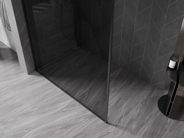 Mexen Kioto-XF Καμπίνα ντους Walk-in με πλαίσιο 110 x 202 cm, γραφίτης 10 mm, μαύρο
