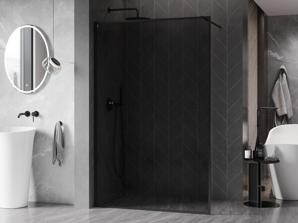 Mexen Kioto-XF Καμπίνα ντους Walk-in με πλαίσιο 110 x 202 cm, γραφίτης 10 mm, μαύρο