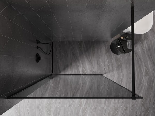 Mexen Kioto-XF Καμπίνα ντους Walk-in με πλαίσιο 110 x 202 cm, γραφίτης 10 mm, μαύρο