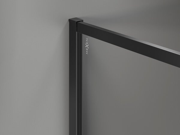 Mexen Kioto-XF Καμπίνα ντους Walk-in με πλαίσιο 110 x 202 cm, γραφίτης 10 mm, μαύρο