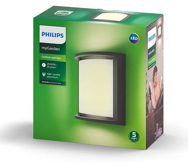 Philips 17391/93/P0 - Επιτοίχιο φωτιστικό LED εξωτερικού χώρου SAMONDRA LED/12W IP44