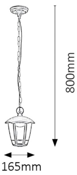 Rabalux 8128 - Κρεμαστό φως εξωτερικού χώρου LED SORRENTO LED/8W/230V IP44