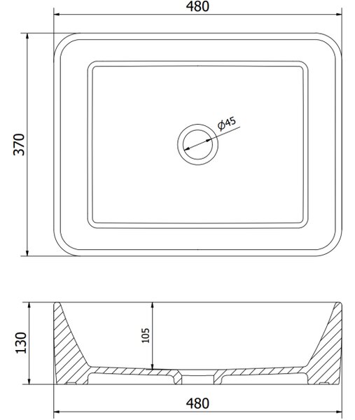Mexen Catia νιπτήρας πάγκου 48 x 37 cm, λευκός - 21314800