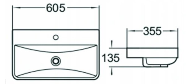 Mexen Dagna νεροχύτης ενσωματωμένος σε πάγκο 60 x 35 cm, λευκός - 21996000