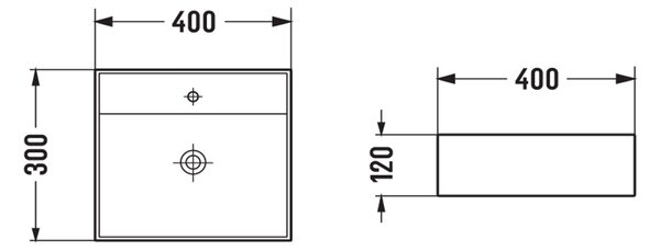 Mexen Mini νιπτήρας πάγκου 40 x 30 εκ, μαύρο ματ - 21094085