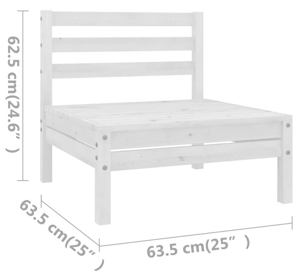 VidaXL Σαλόνι Κήπου Σετ 8 Τεμαχίων Λευκό από Μασίφ Ξύλο Πεύκου