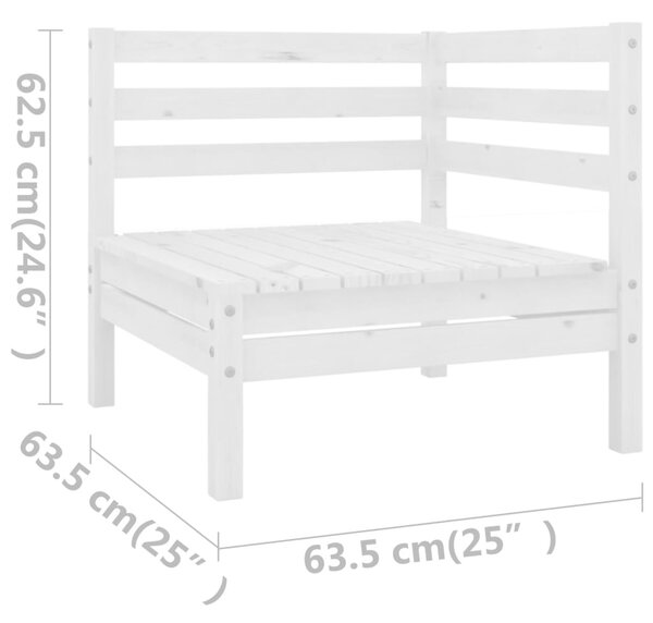 VidaXL Σαλόνι Κήπου Σετ 8 Τεμαχίων Λευκό από Μασίφ Ξύλο Πεύκου