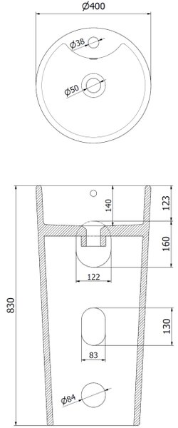 Mexen Rena ελεύθερη στάση νεροχύτη 40 x 40 cm, λευκό - 26014000