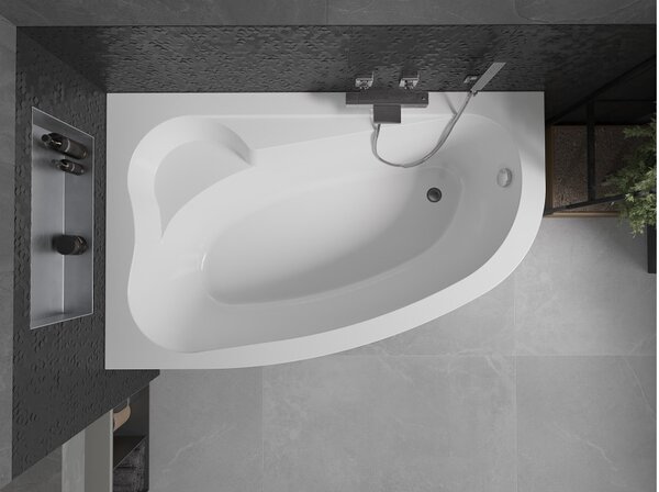 Mexen Westa Μπανιέρα γωνιακή αριστερή 160 x 100 cm, λευκή - 560116010001
