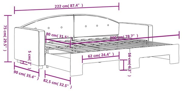 Καναπές Κρεβάτι Συρόμενος Σκ. Πράσινο 80x200εκ Βελούδινος - Πράσινο