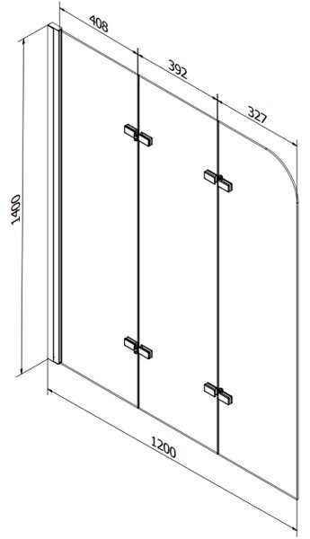 Mexen Cubik Ορθογώνια μπανιέρα 160 x 70 cm με περίβλημα και τρίφυλλο παραβάν 120