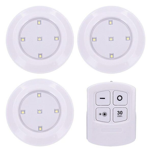 Solight WL906 - ΣΕΤ 3x LED Φως dimmer με τηλεχειριστήριο LED/3xAAA