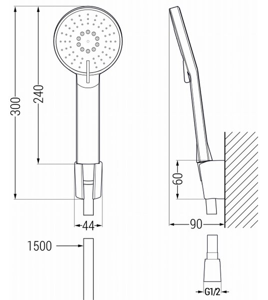Mexen R-40 σετ ντουζιέρας, λευκό - 785405052-20
