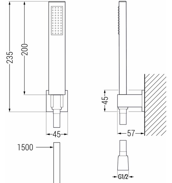 Mexen R-02 σετ ντους σημείου, μαύρο - 785005050-70