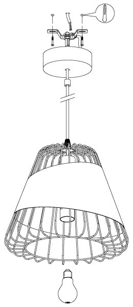 Eglo 49446 - Πολύφωτο σε σχοινί AUSTELL 1xE27/60W/230V