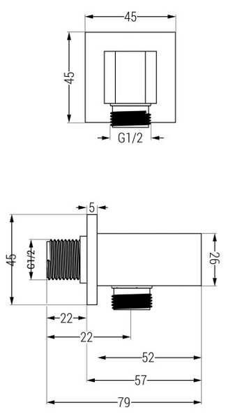 Mexen Cube DR02 ενδοδαπέδιο σετ ντους με κεφαλή ντους 30 εκ., μαύρο - 77502DR0230-70