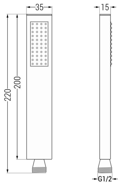 Mexen Cube DR02 ενδοδαπέδιο σετ ντους με κεφαλή ντους 30 εκ., μαύρο - 77502DR0230-70
