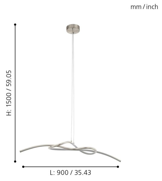 Eglo 97938 - Πολύφωτο LED σε σχοινί NOVAFELTRIA LED/16W/230V