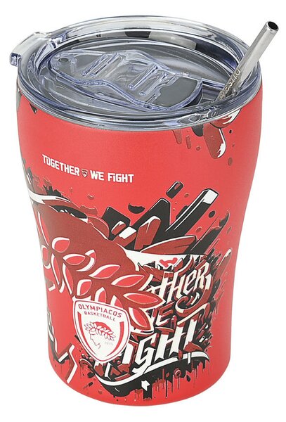 ESTIA ΘΕΡΜΟΣ COFFEE MUG OLYMPIACOS BC EDITION TOGETHER WE FIGHT 350ml