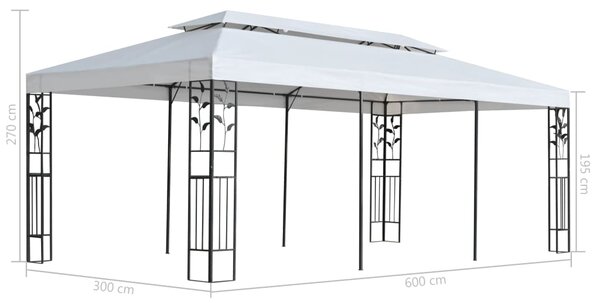 VidaXL Κιόσκι Λευκό 3 x 6 μ