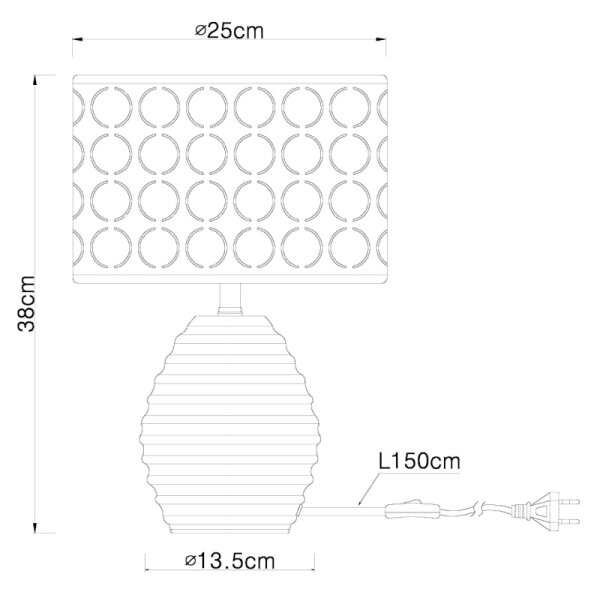 GLOBO 21616 -Επιτραπέζια λάμπα MIRAUEA 1xE27/60W/230V