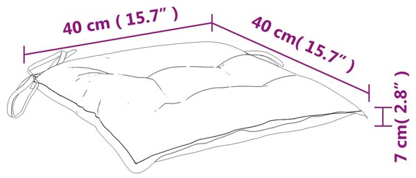 VidaXL Μαξιλάρια Καρέκλας Κήπου 2 τεμ. Λευκά 40x40x7 εκ. Υφασμάτινα