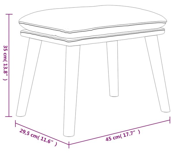 VidaXL Υποπόδιο Κρεμ 45x29,5x35 εκ. Βελούδινο