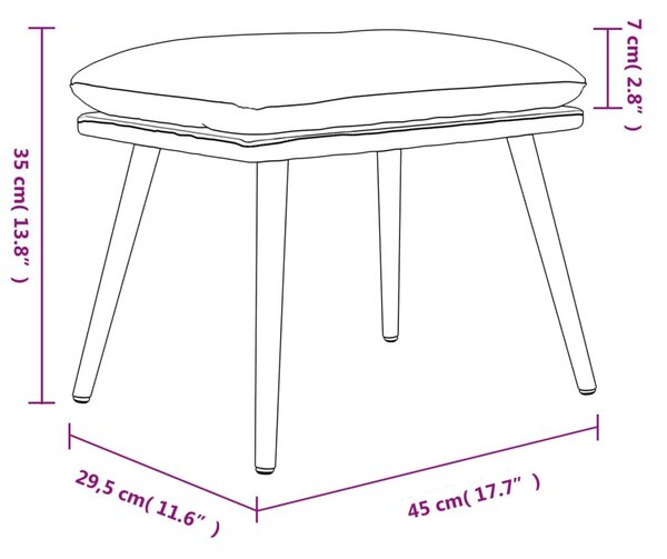 VidaXL Υποπόδιο Μπορντό 45 x 29,5 x 35 εκ. Υφασμάτινο