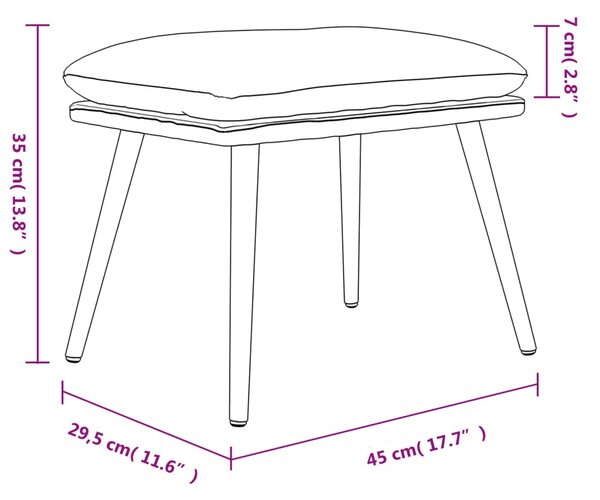 VidaXL Υποπόδιο Σκούρο Γκρι 45 x 29,5 x 35 εκ. Υφασμάτινο