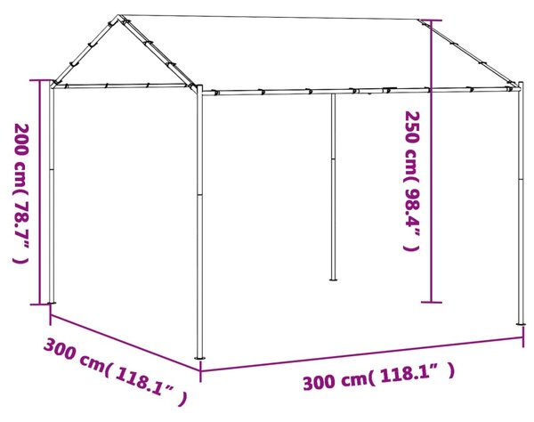 VidaXL Τέντα Ανθρακί 3 x 3 μ. από Ατσάλι και Ύφασμα