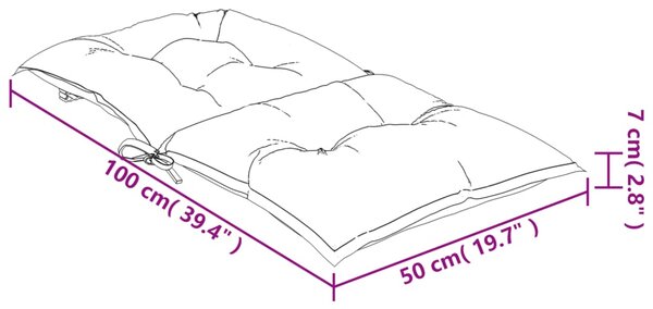 VidaXL Μαξιλάρια Καρέκλας Κήπου Πλάτη 2τεμ Κρεμ 100x50x7εκ Υφασμάτινα