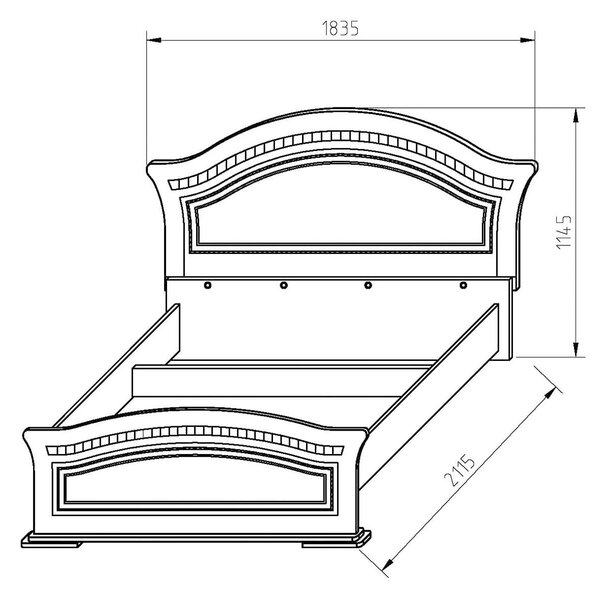 Κρεβάτι Υπέρδιπλο Ξύλινο BETHINA White/ White Wood 200x160cm